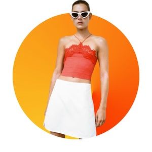 NWT ZARA LACE HALTER TOP